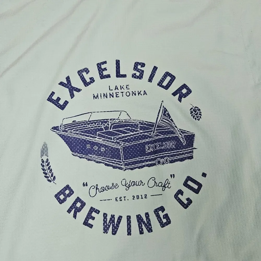Excelsior Brewing Performance Fishing Shirt Medium Minnesota Beer Outdoor Hilton - Picture 2 of 7